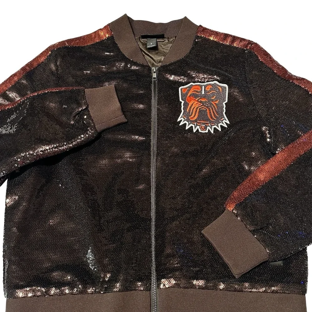 NWOT Wild Collective NFL Cleveland Browns Women's Sequin Jacket Size S MSRP $160